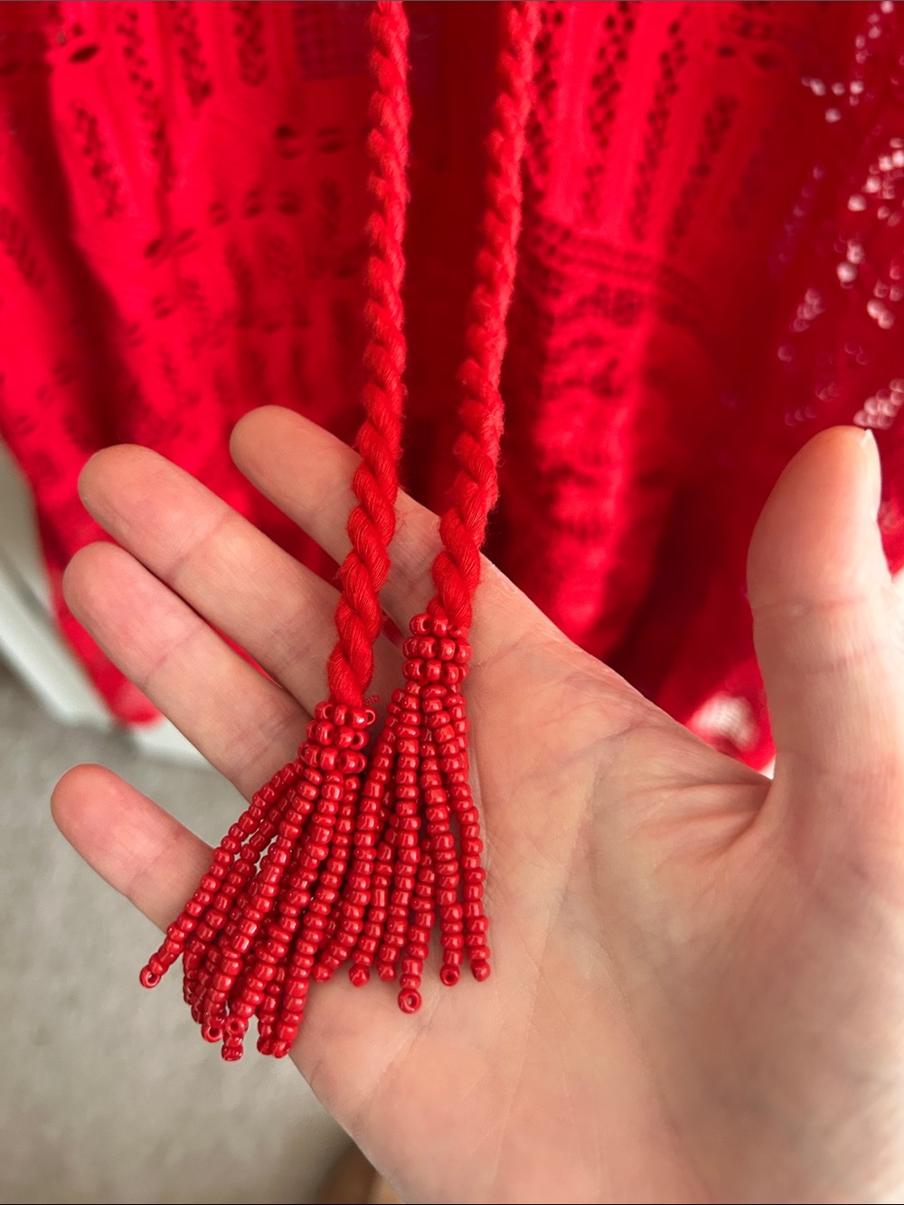 FARM Rio Red Crochet Maxi Dress Red Morada Boa Guipure Maxi Dress - Picture 4 of 12